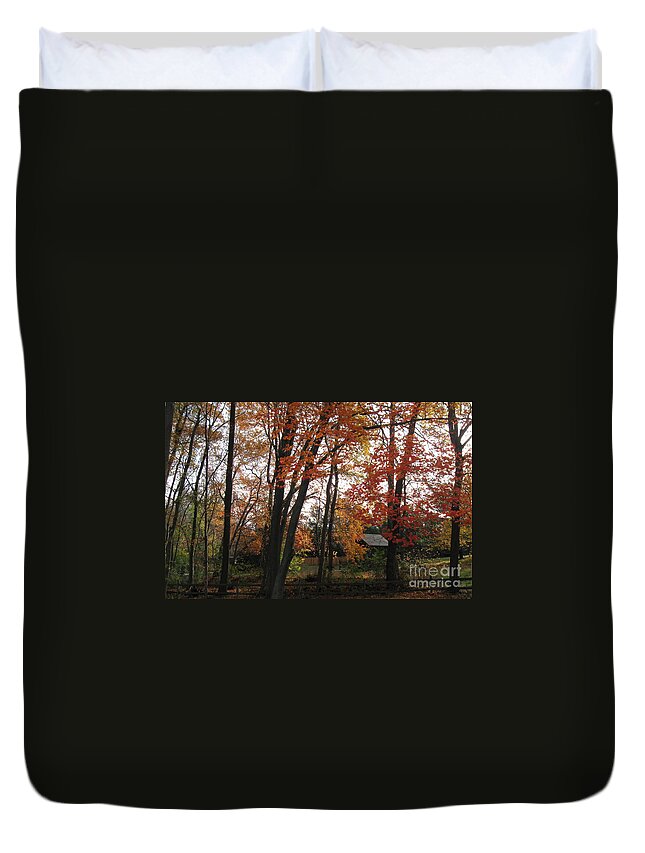 Autumn Duvet Cover featuring the photograph Autumn in Mauricetown by Nancy Patterson