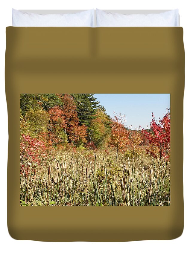 Autumn Duvet Cover featuring the photograph Autumn in New England by Kim Galluzzo