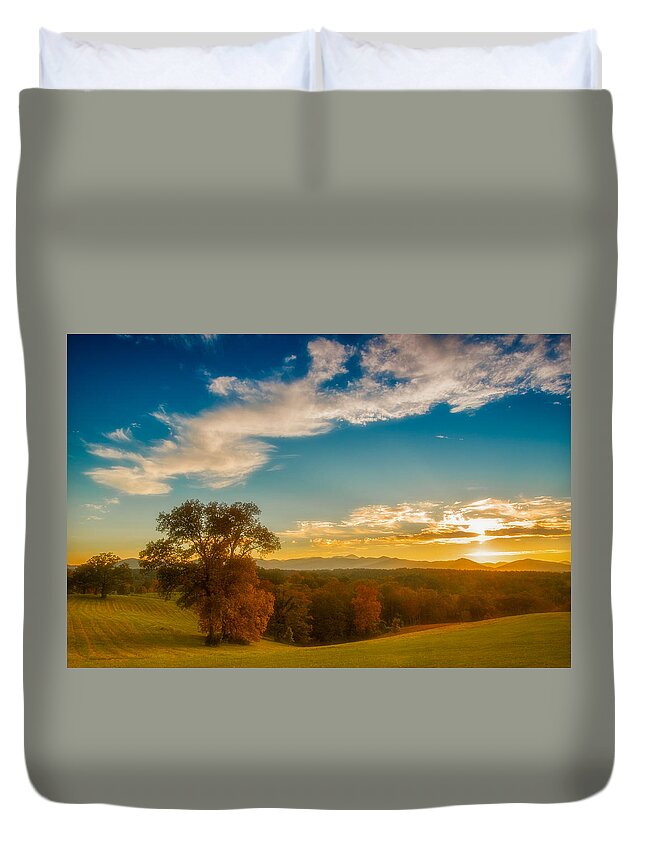 Asheville Duvet Cover featuring the photograph Autumn Trees by Joye Ardyn Durham