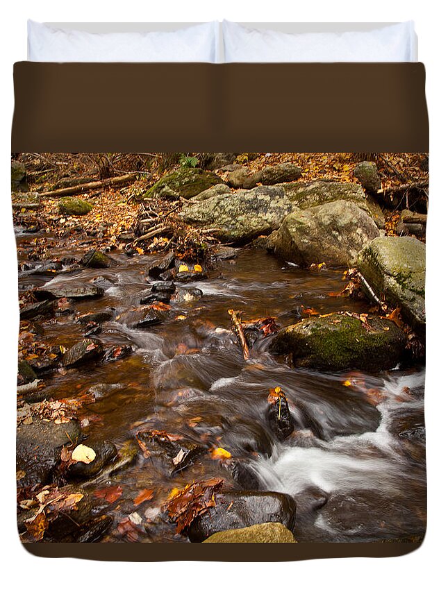 Landscape Duvet Cover featuring the photograph Autumns Creek by Karol Livote
