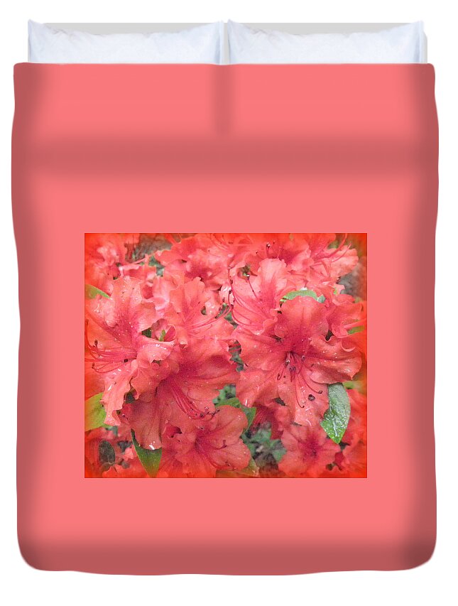 Azalea Duvet Cover featuring the photograph Azalea Blossoms by Kim Galluzzo