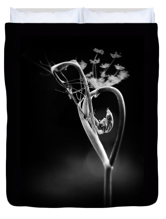 B Duvet Cover featuring the photograph B is for Bronze Fennel by Rebecca Sherman