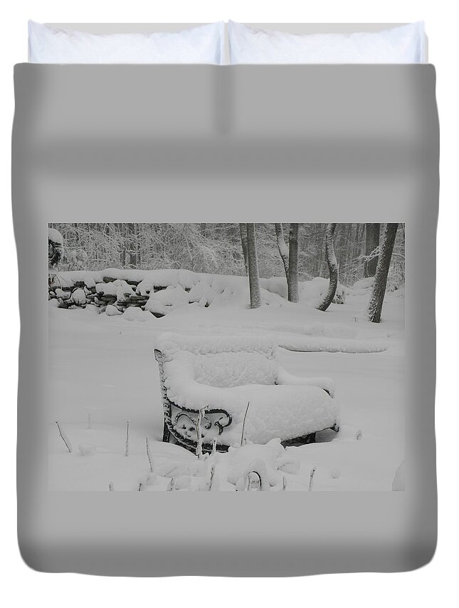 Snow Duvet Cover featuring the photograph Baby Its Cold Outside by Kim Galluzzo