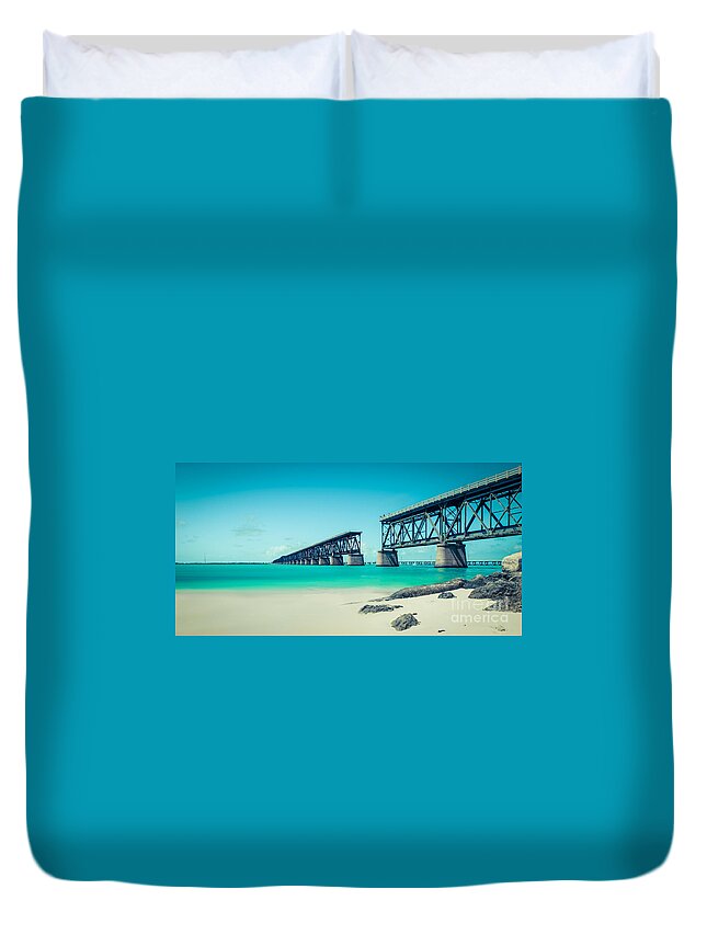 Atlantic Duvet Cover featuring the photograph Bahia Hondas Railroad Bridge by Hannes Cmarits