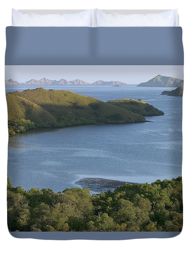 Mp Duvet Cover featuring the photograph Bay And Outlying Islands Off Rinca by Cyril Ruoso
