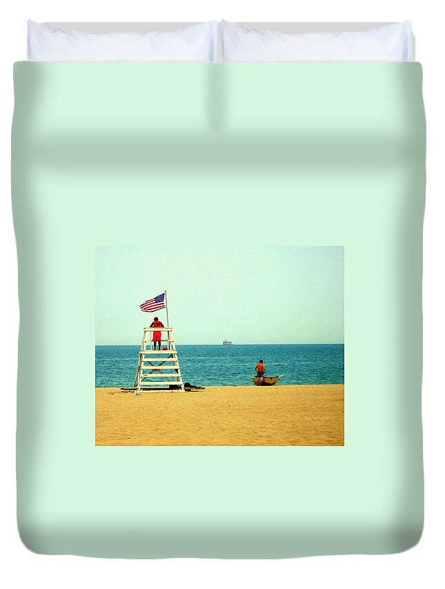 Chicago Duvet Cover featuring the photograph Baywatch by Valentino Visentini