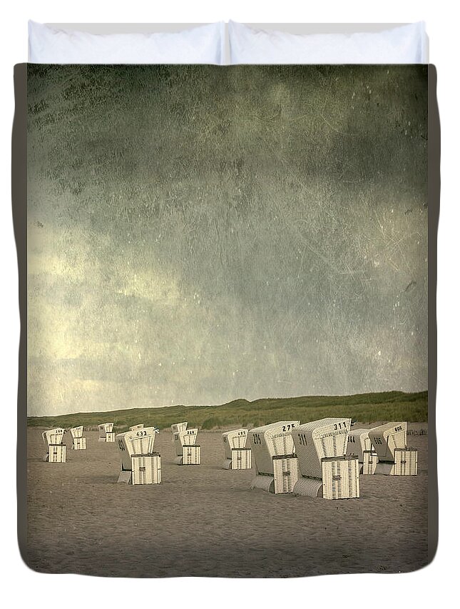 Beach Duvet Cover featuring the photograph Beach Chairs by Joana Kruse