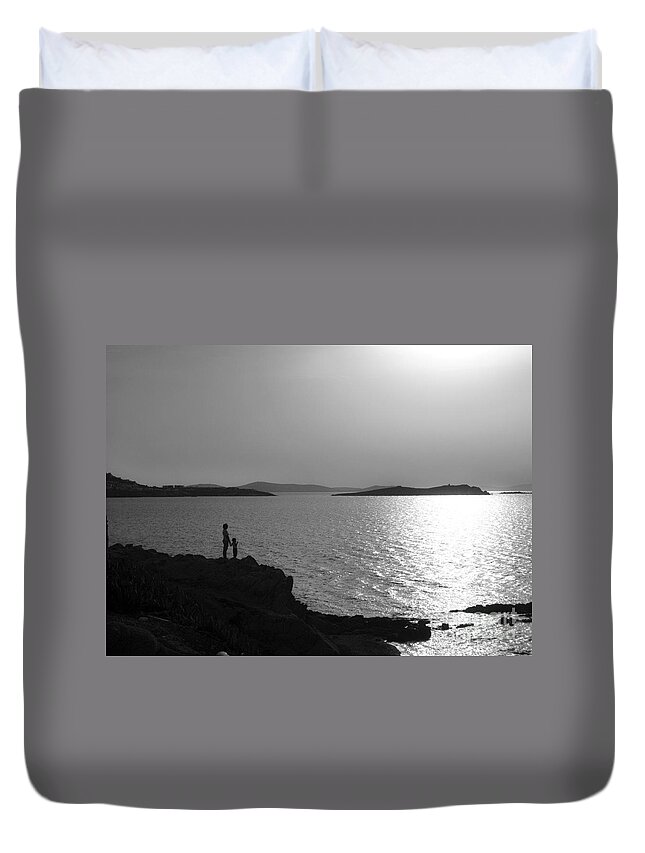 Mykonos Duvet Cover featuring the photograph Beauty of Mykonos by Leslie Leda