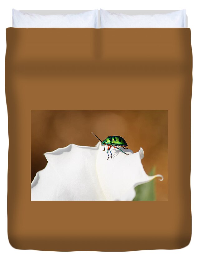 Jewel Bug Duvet Cover featuring the photograph Bejewelled by SAURAVphoto Online Store