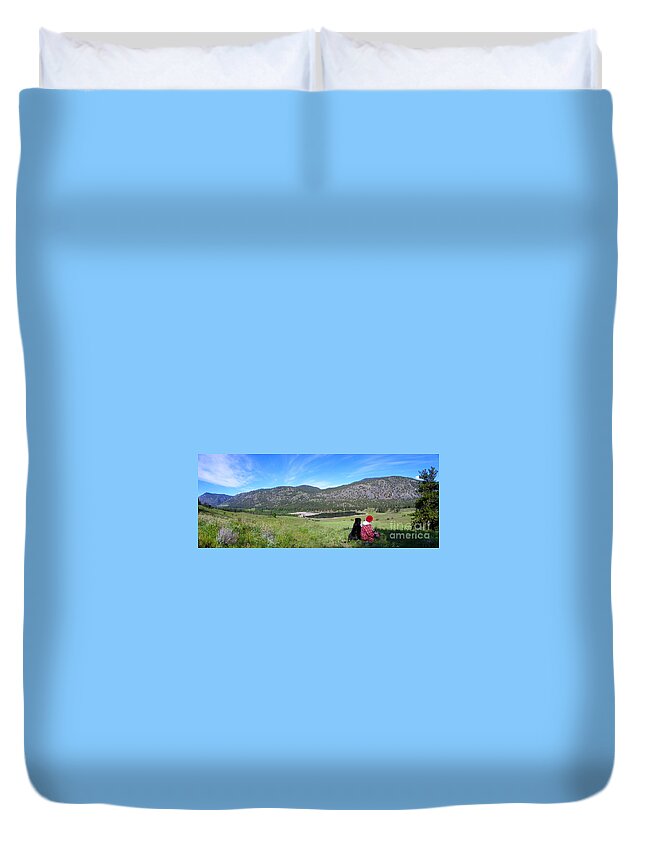 Lake Duvet Cover featuring the photograph Best Friends by KD Johnson