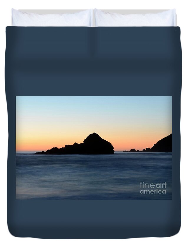 Pfeiffer Rock Duvet Cover featuring the photograph Big Sur Sunset 2 by Bob Christopher