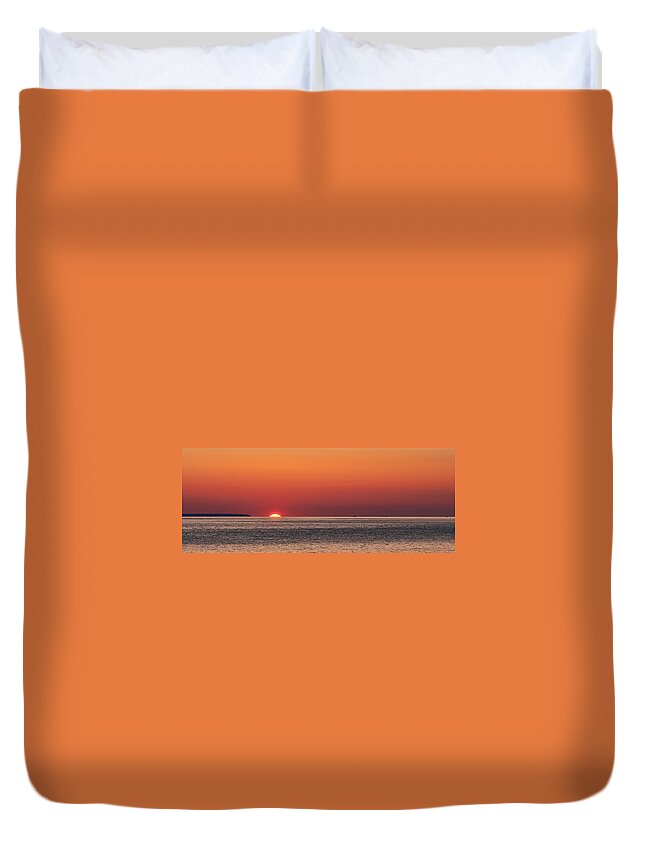 Sunrise Duvet Cover featuring the photograph Block Island Sunrise by William Jobes