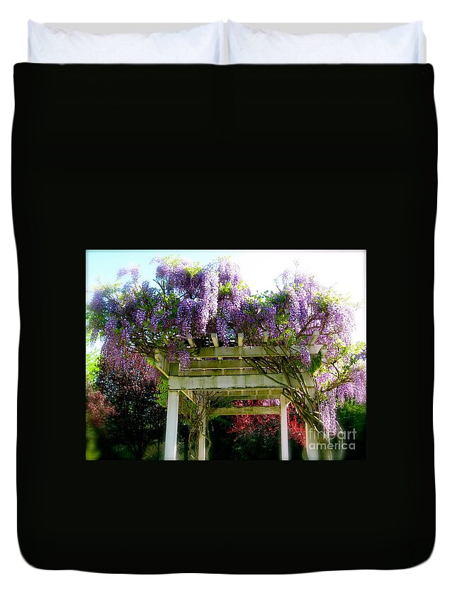 Wisteria Duvet Cover featuring the photograph Blooming Wisteria by Nancy Patterson