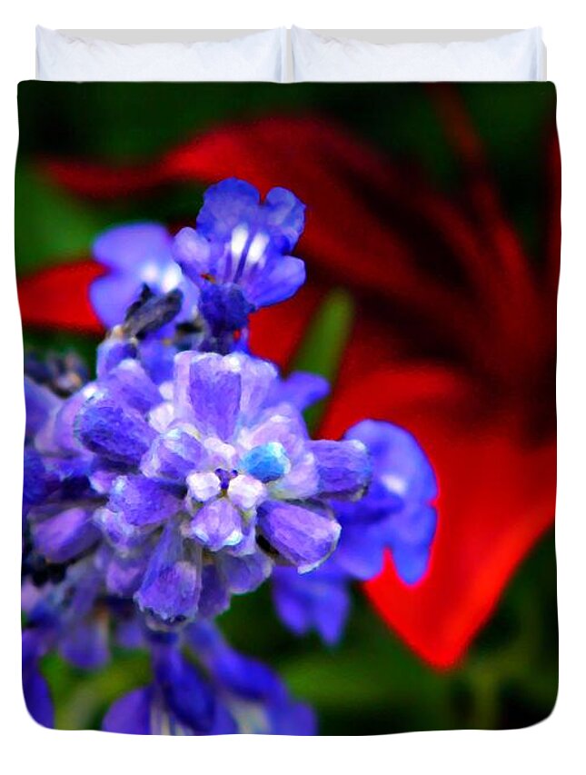 Nature Duvet Cover featuring the photograph Blue Sage by Chris Berry