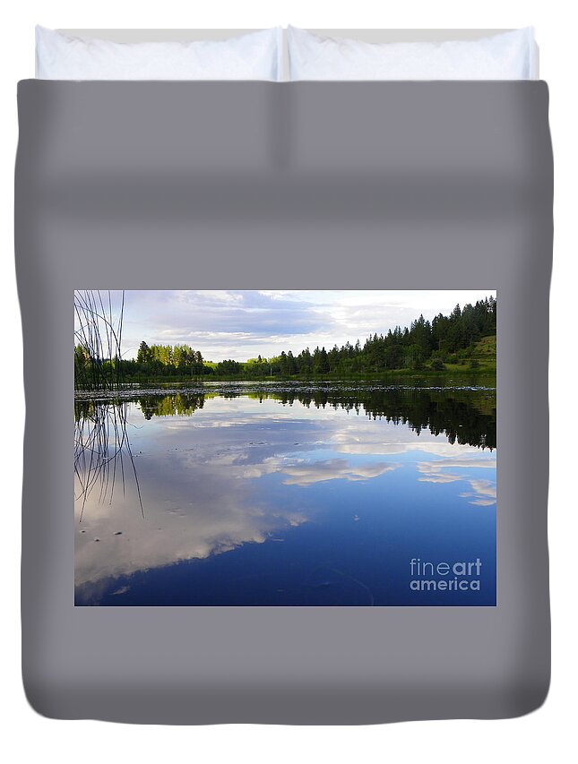 Lake Duvet Cover featuring the photograph Borrowed Blue by KD Johnson