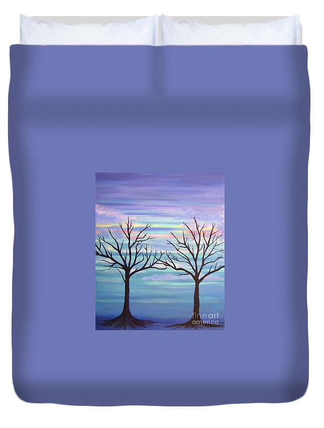 Trees Duvet Cover featuring the painting Branching Out by Stacey Zimmerman