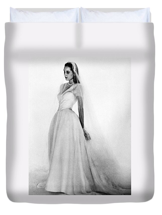 1947 Duvet Cover featuring the photograph Bridal Gown, 1947 by Granger