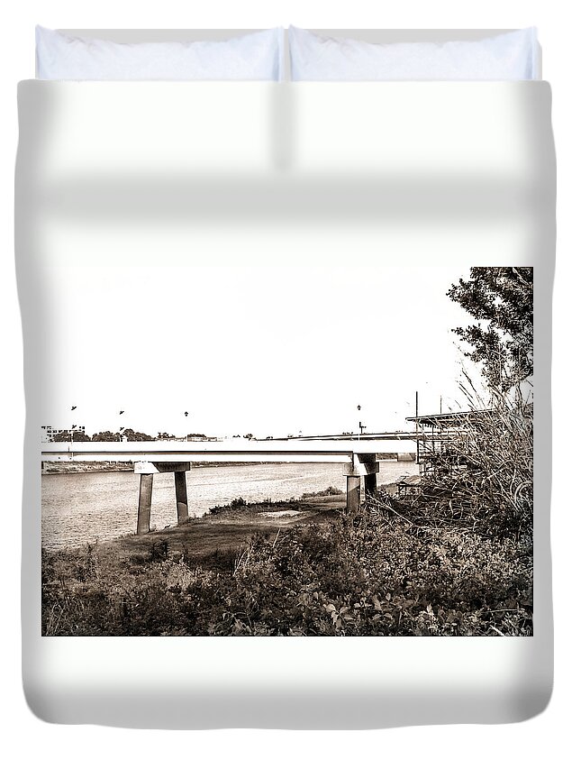 Bridge Photograph Duvet Cover featuring the photograph Bridge in Twin Cities by Ester McGuire