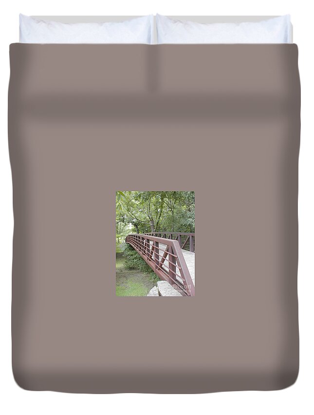 Bridge Duvet Cover featuring the photograph Bridge to Beyond by Vonda Lawson-Rosa