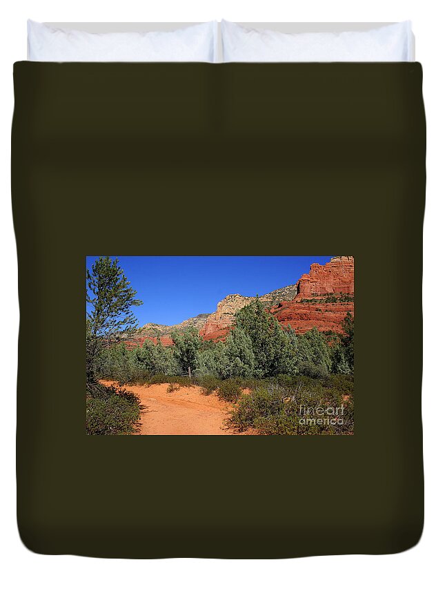 Sedona Duvet Cover featuring the photograph Brins Path by Julie Lueders 
