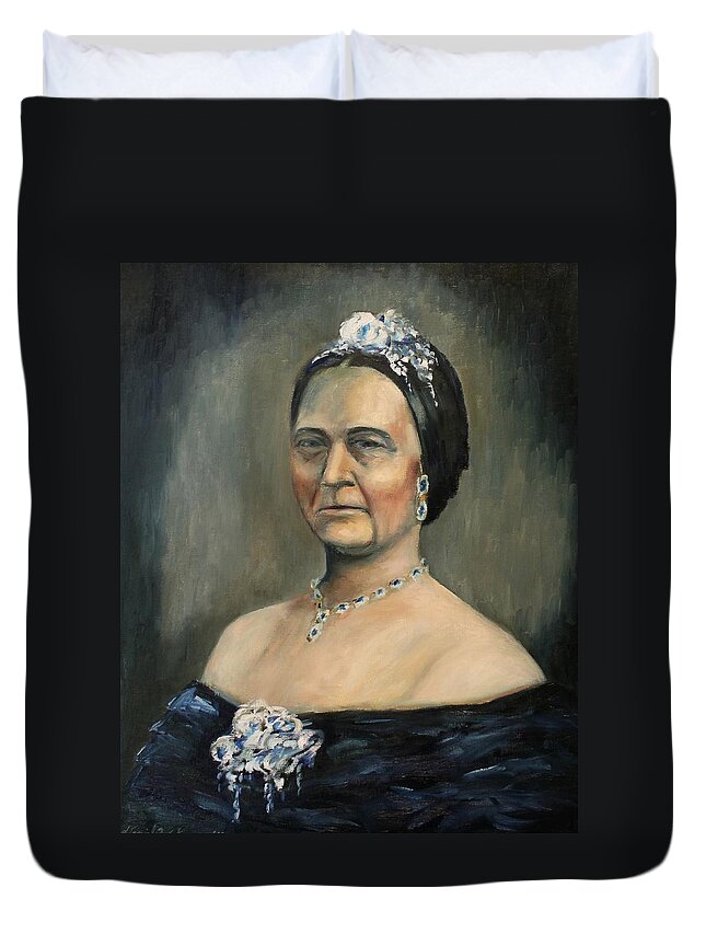 Mary Todd Lincoln Duvet Cover featuring the painting Broken - Lincoln Portrait #9 by Daniel W Green