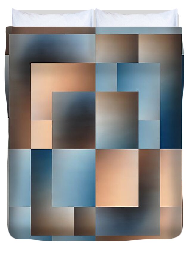 Abstract Duvet Cover featuring the digital art Brushed 14 by Tim Allen