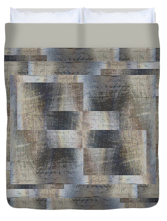 Brushed Duvet Cover featuring the digital art Brushed Strokes 3 by Tim Allen