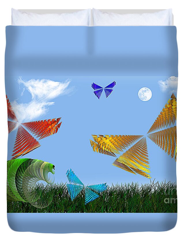 Andee Design Children's Rooms Art Duvet Cover featuring the digital art Butterflies Are Free To Fly by Andee Design