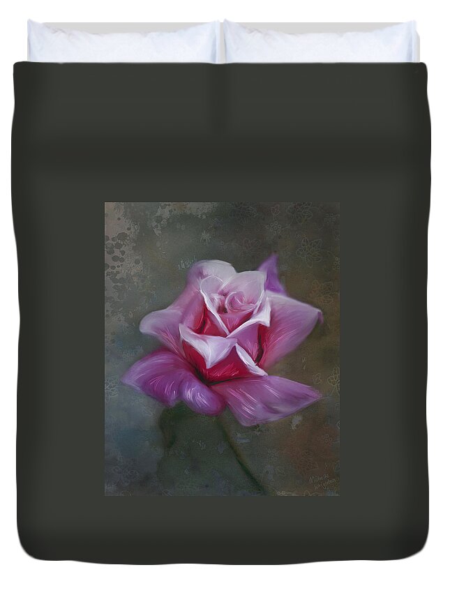 Rose Art Duvet Cover featuring the painting By Any Other Name by Michelle Wrighton