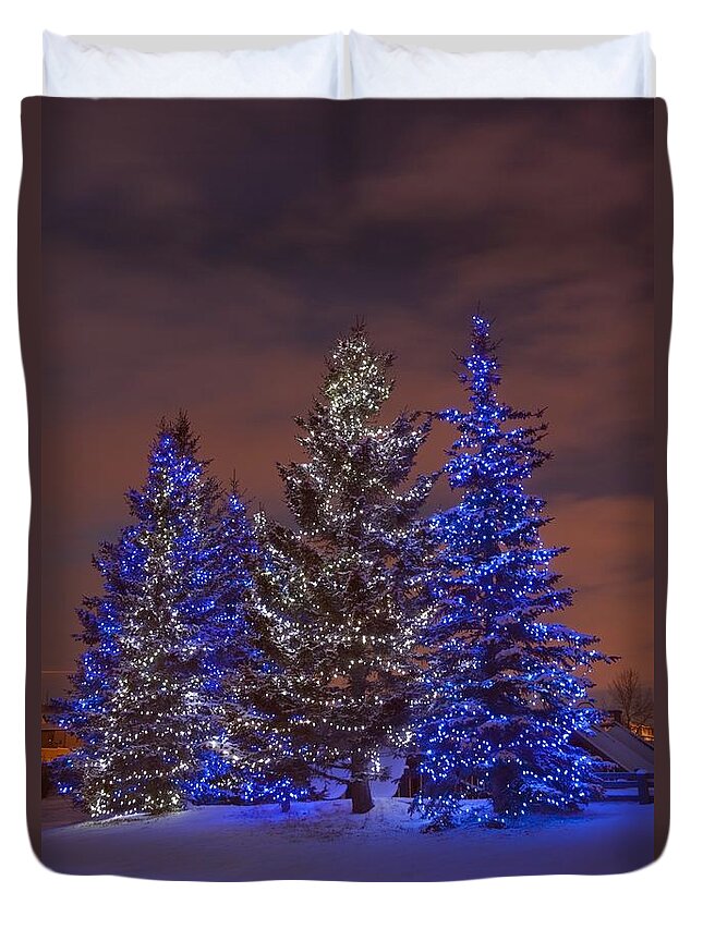 Calgary Alberta Canada Christmas Duvet Cover For Sale By Michael