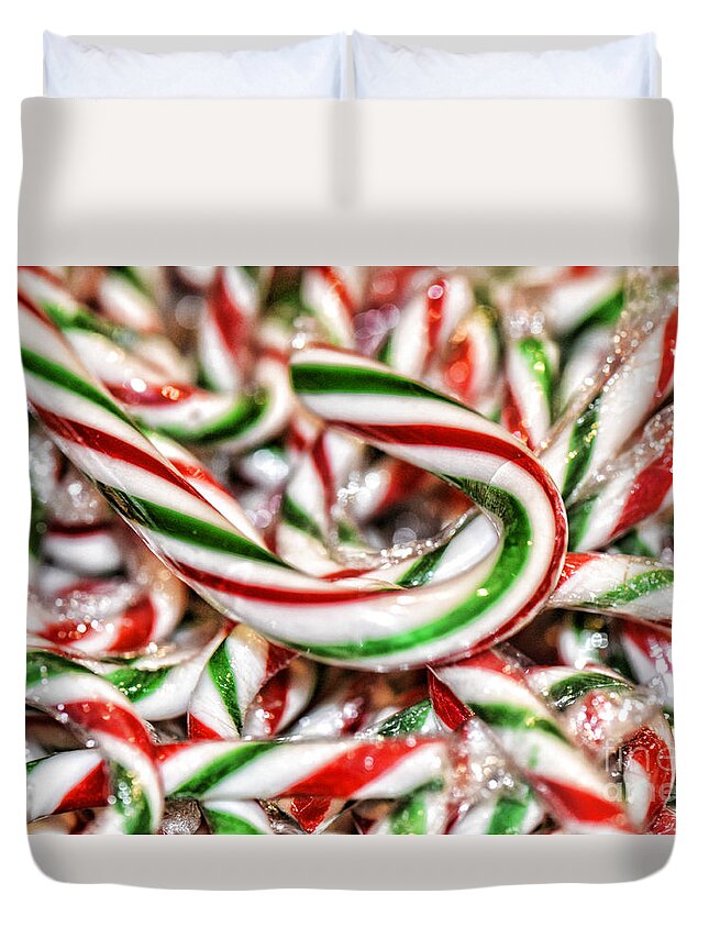 Christmas Duvet Cover featuring the photograph Candy Canes by Traci Cottingham