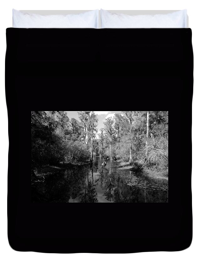 Fine Art Photography Duvet Cover featuring the photograph Canoeing Wild Florida by David Lee Thompson