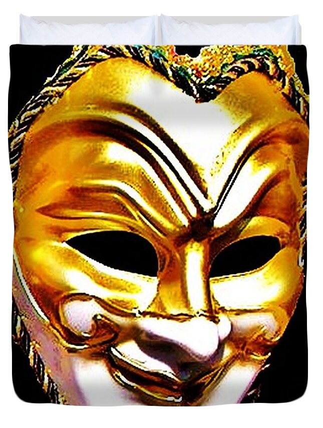 Blair Stuart Duvet Cover featuring the photograph Carnival Mask 2 by Blair Stuart