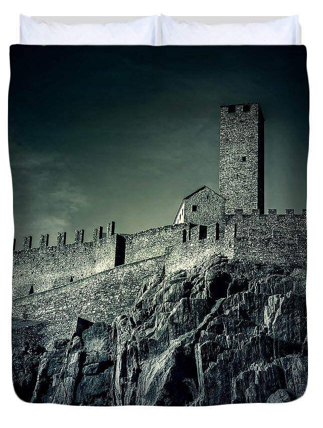 Castelgrande Duvet Cover featuring the photograph Castelgrande Bellinzona by Joana Kruse