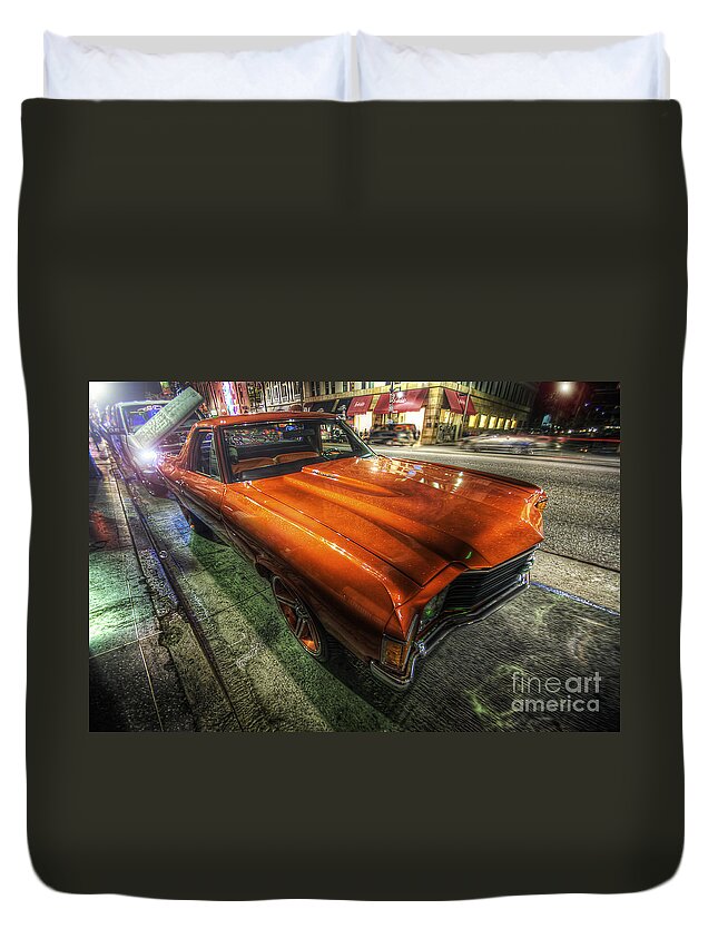 Yhun Suarez Duvet Cover featuring the photograph Chevy Impala by Yhun Suarez