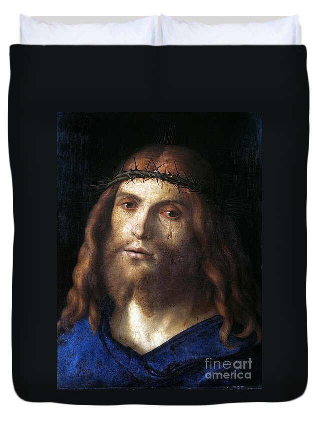 1510 Duvet Cover featuring the photograph Christ Crowned With Thorns by Granger