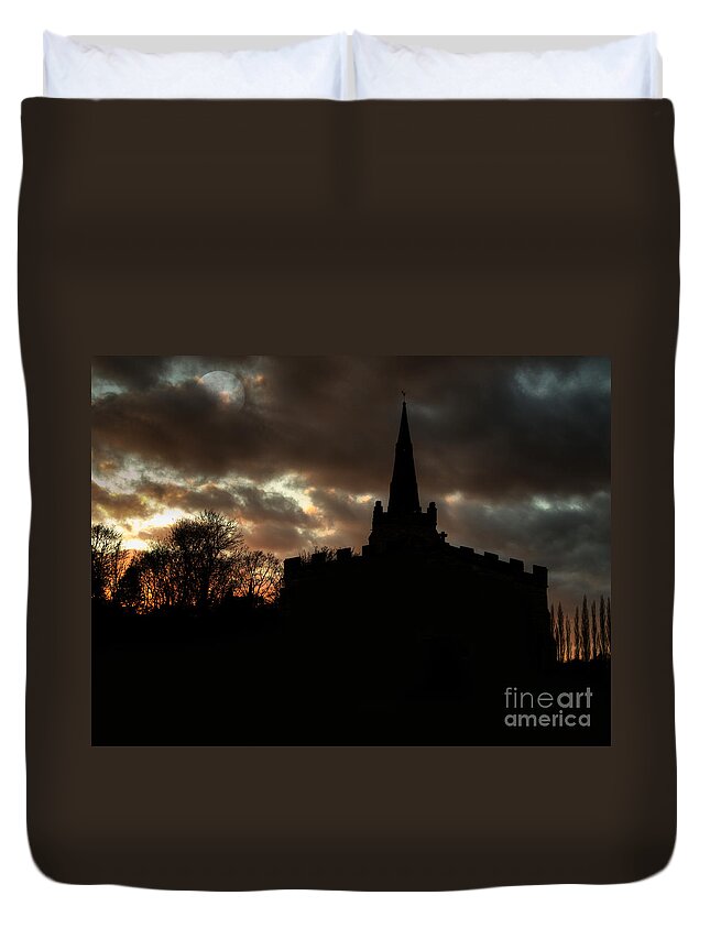 Church Duvet Cover featuring the photograph Church silhouette by Steev Stamford