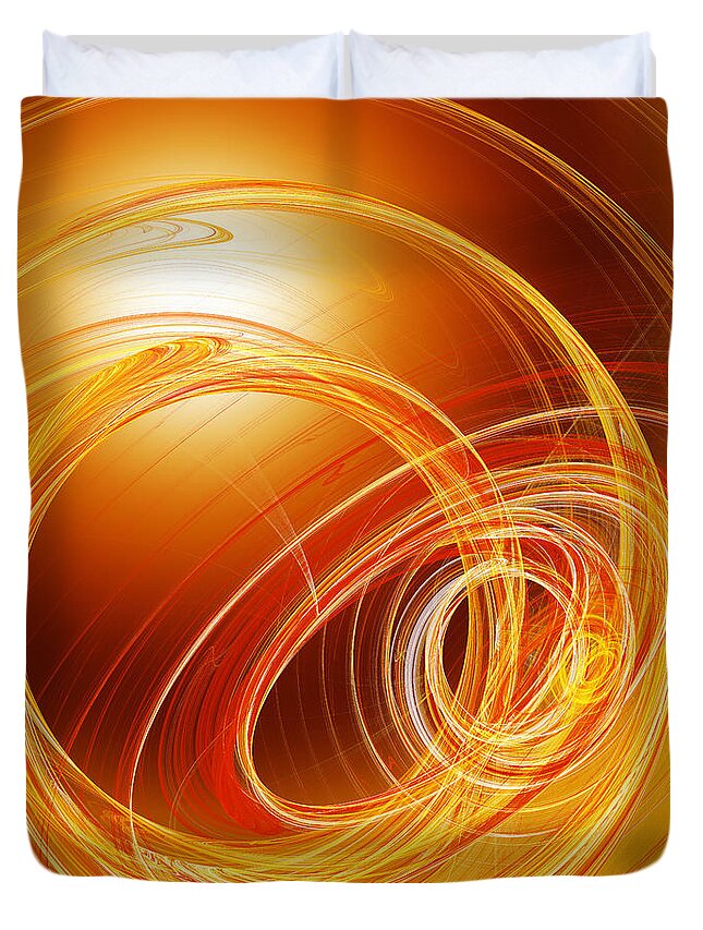 Fine Art Duvet Cover featuring the digital art Circles To The Sun by Andee Design