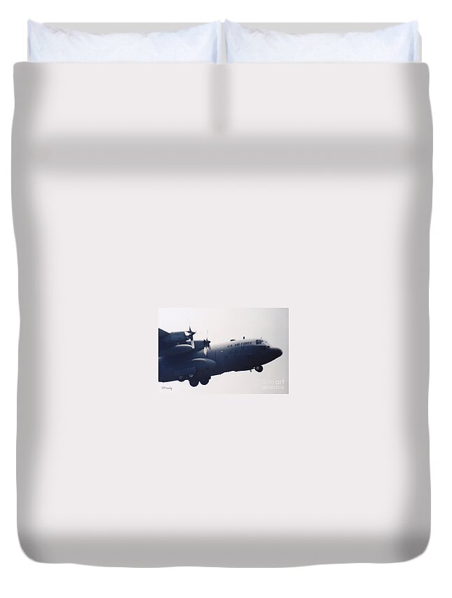 Us Air Force Duvet Cover featuring the photograph Cleared for Landing by Susan Stevens Crosby