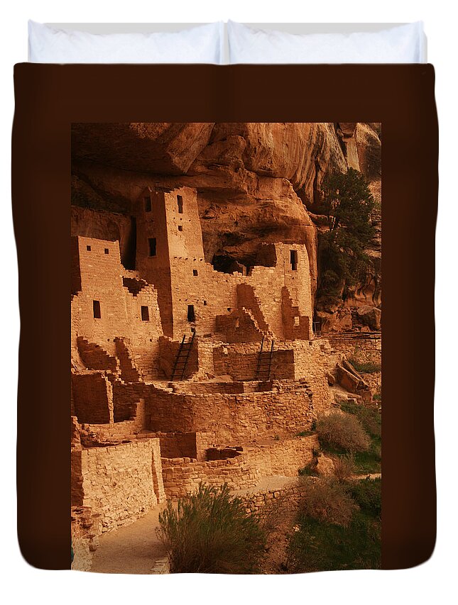 Cliff Palace Duvet Cover featuring the photograph Cliff Palace Mesa Verde National Park by Benjamin Dahl
