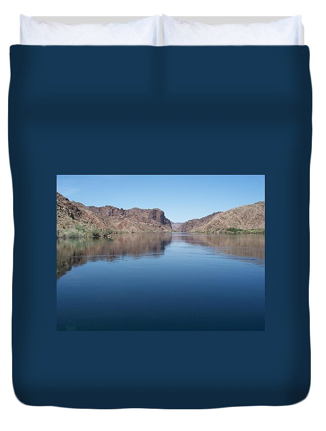 Colorado River Duvet Cover featuring the photograph Colorado River at Willow Beach AZ by Jonathan Barnes