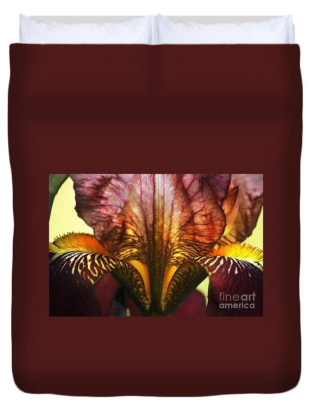 Iris Duvet Cover featuring the photograph Colored Inside the Lines by Sari Sauls