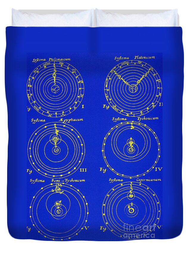 Historical Duvet Cover featuring the photograph Cosmological Models by Science Source