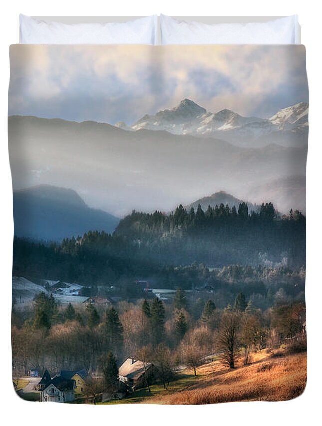 Slovenia Duvet Cover featuring the photograph Countryside. Slovenia by Juan Carlos Ferro Duque