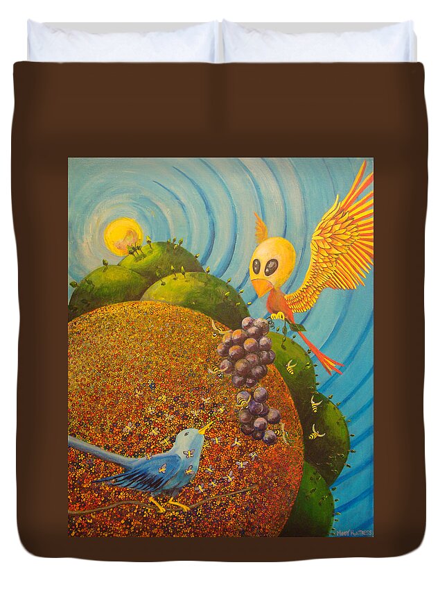 Creation Duvet Cover featuring the painting Creation by Mindy Huntress