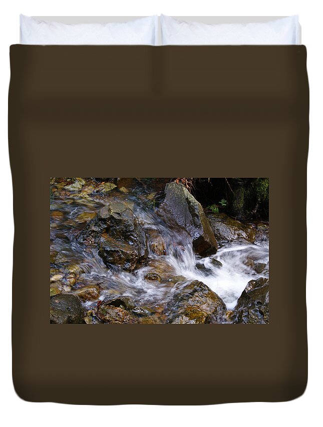 Tamalpais Duvet Cover featuring the photograph Creek Scene on Mt Tamalpais by Ben Upham III