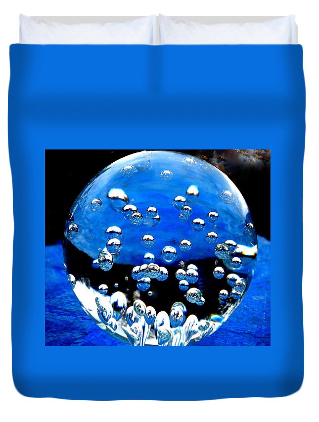 Colette Duvet Cover featuring the photograph Crystal drops from a Global view by Colette V Hera Guggenheim