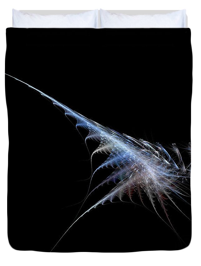 Digital Duvet Cover featuring the digital art Cyber shrimp by Raffaella Lunelli