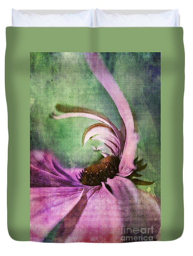 Daisy Duvet Cover featuring the digital art Daisy Fun - a01v042t05 by Variance Collections