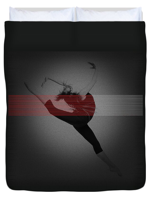 Dancing Duvet Cover featuring the photograph Dancer by Naxart Studio